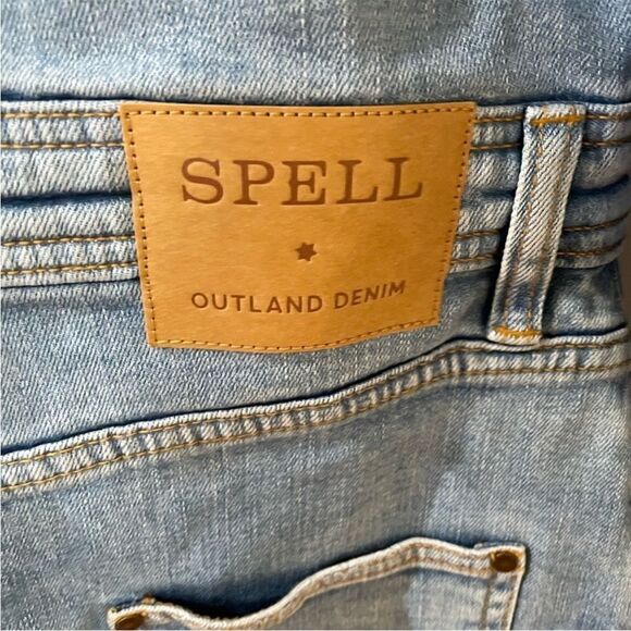 NWT Spell & The Gypsy x Outland Denim Jean Stretch Romper Playsuit S Long Sleeve - Picture 7 of 8